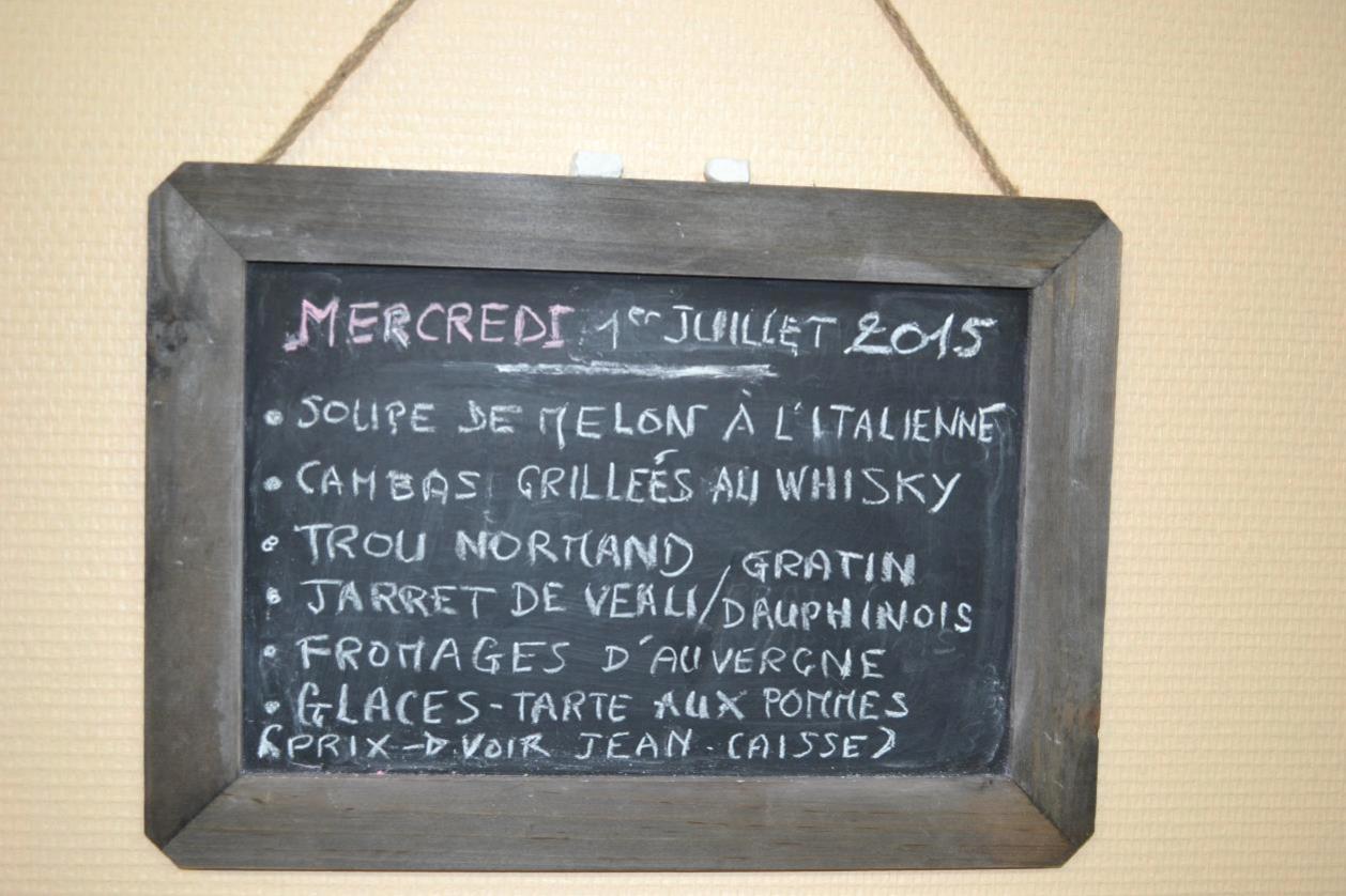 Menu du jour