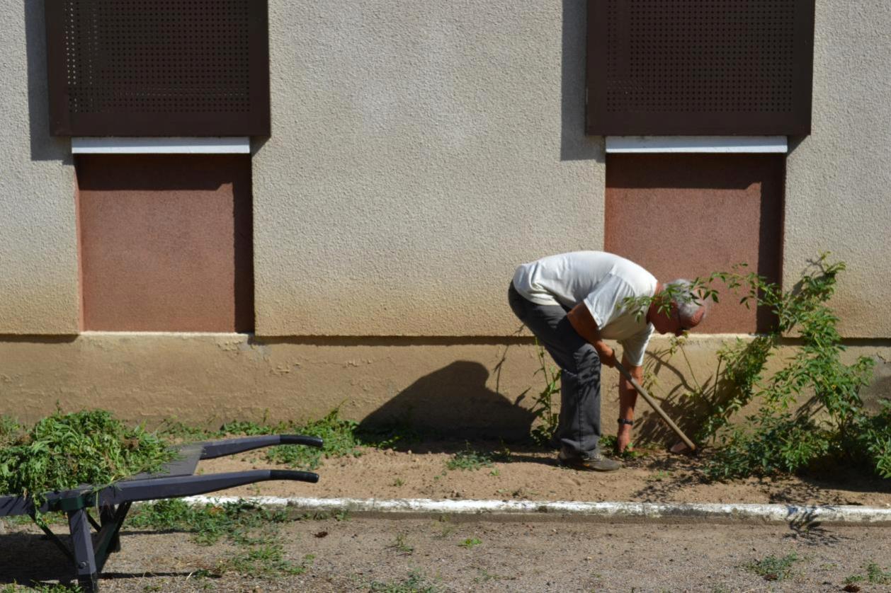 Notre jardinier dans l'effort